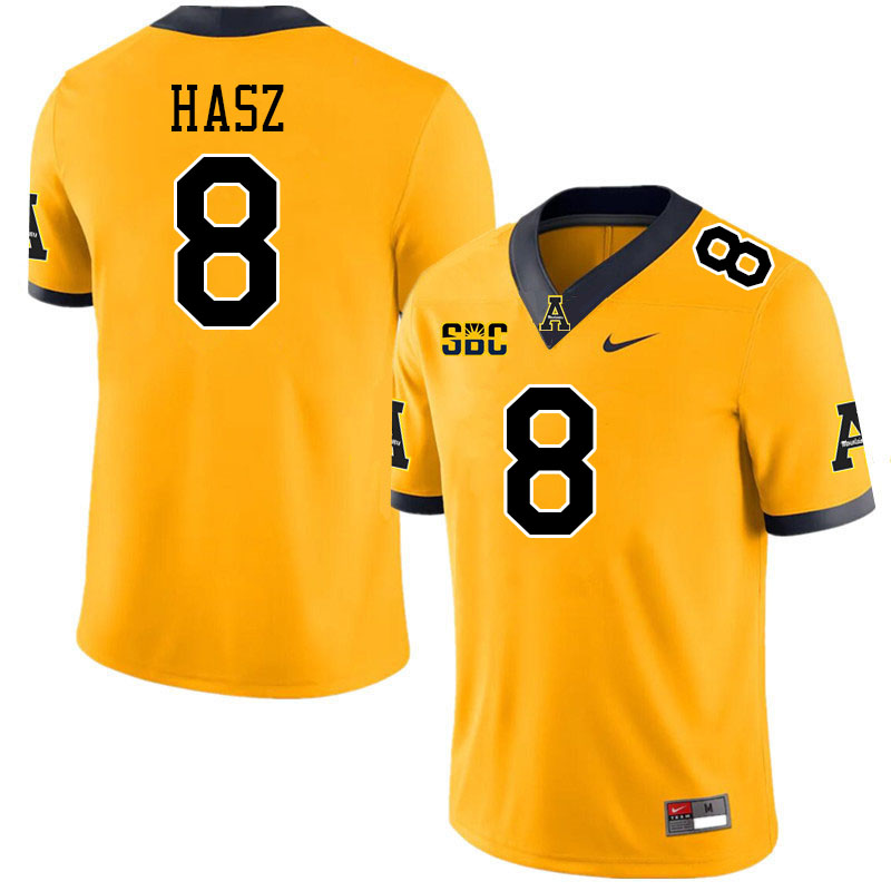 Appalachian State Mountaineers #8 Dylan Hasz College Football Jerseys Stitched-Gold